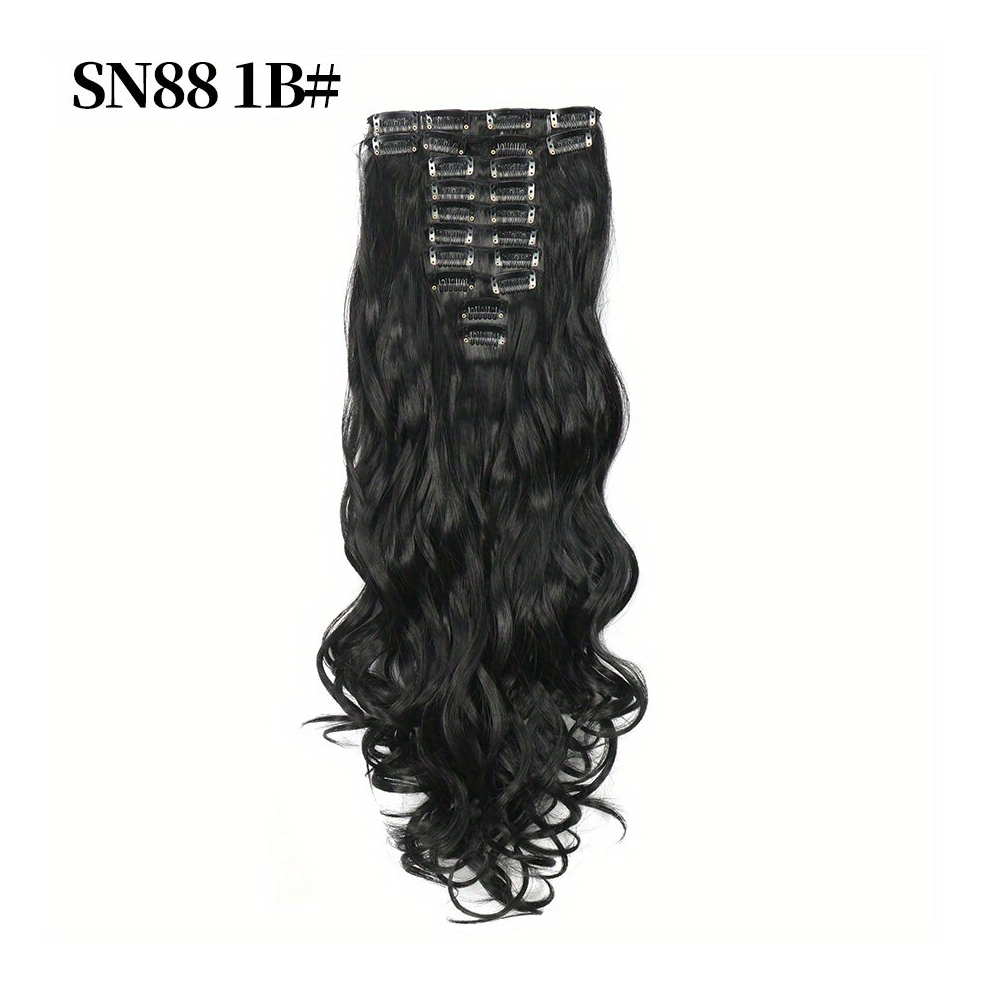 Long Curly Hair Pieces Clip In Hair Extensions For Women Girls 12 Pieces Set