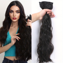Clip In Hair Extension Synthetic Invisible Curly Wavy Hair Extensions Brown Hair Extensions Long Wavy Synthetic Hairpieces For Women Increase Hair Den
