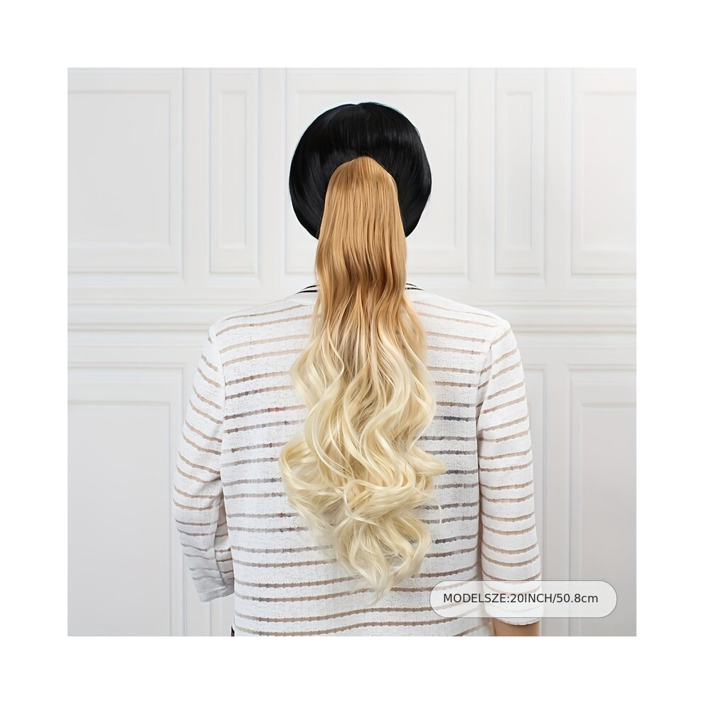 Claw Ponytail Ombre Long Curly Wavy Ponytail Extensions Synthetic Clip In Hair Extensions Natural Looking For Daily Use