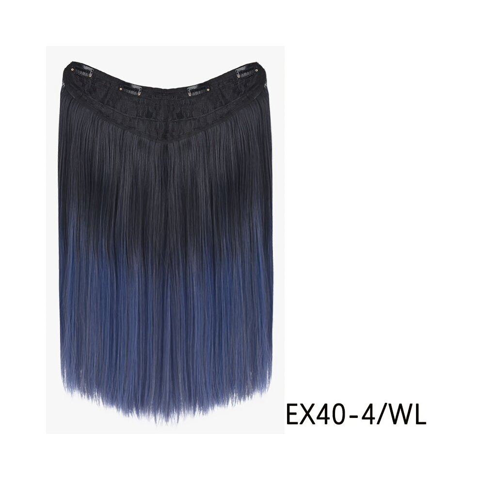 4clips Ombre Long Straight Hair Pieces Synthetic Clip In Hair Extensions Natural Looking For Daily Use