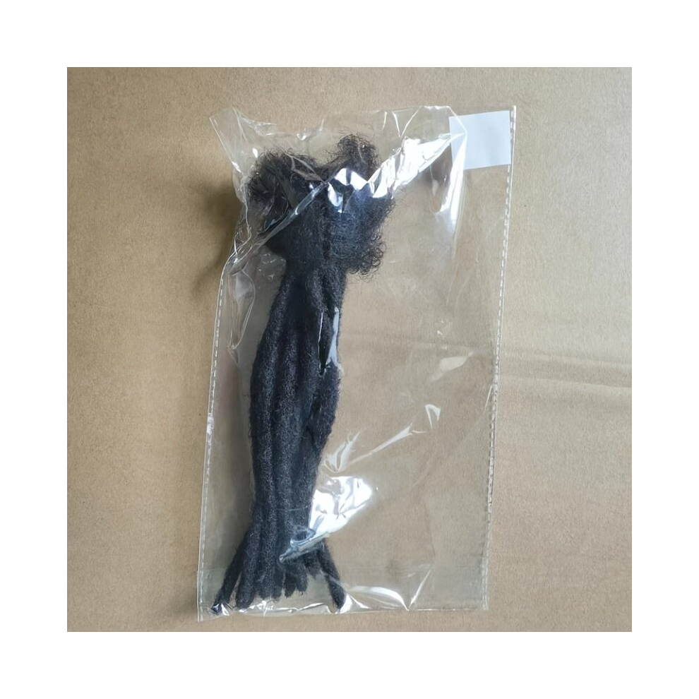 Unisex Black 10Pcs Human Hair Dreadlocks Extension For Twist Braiding Or Extending And Repairing Locs