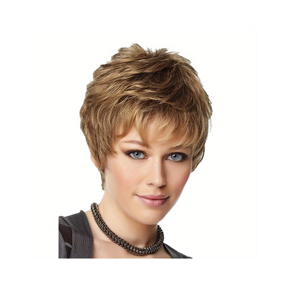 Unisex Multicoloured Short Curly Bob Cut Wig With Bangs Synthetic Wig Beginners Friendly Heat Resistant