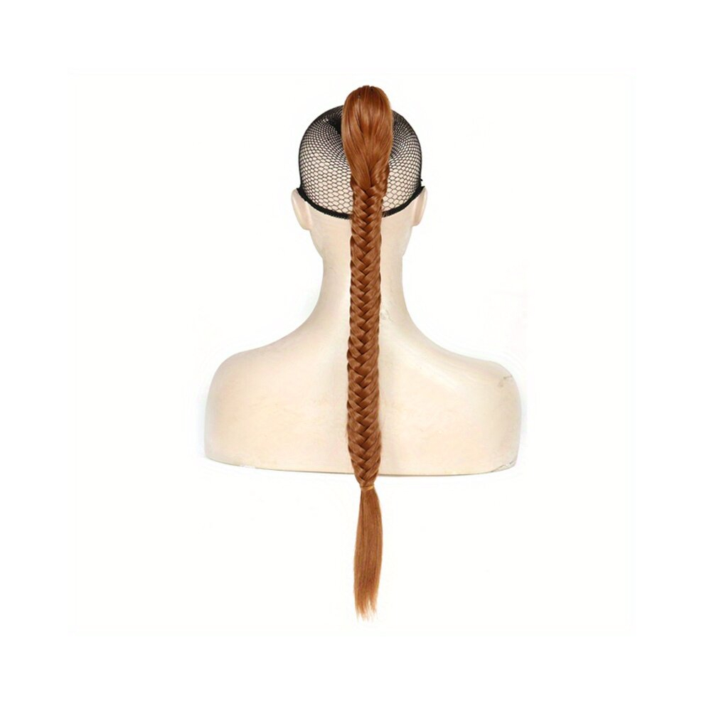 55 88 Cm Long Braided Ponytail Extensions Y2K Synthetic Claw Clip On Fishbone Braid Ponytail Extensions For Women Girls