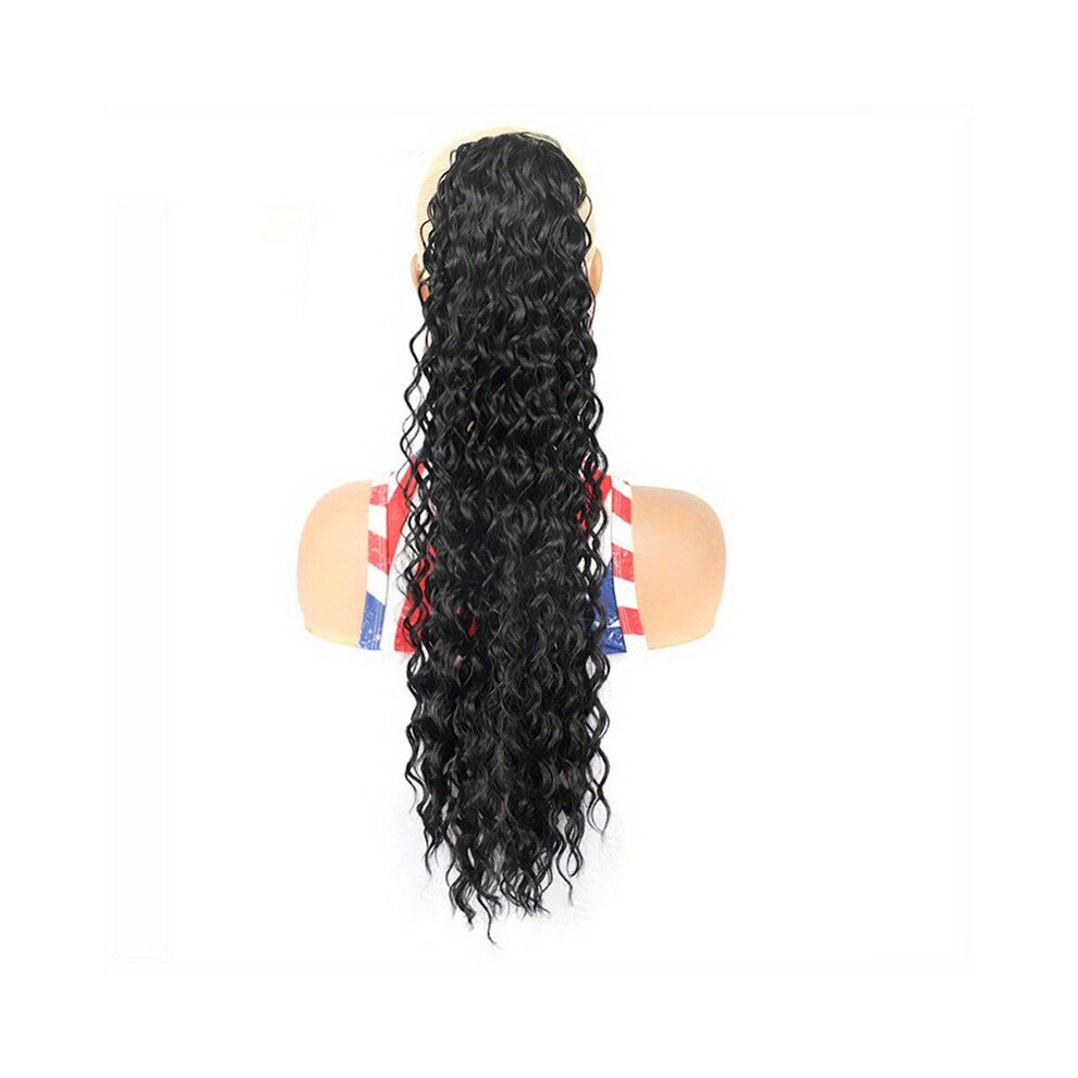 Drawstring Ponytail Synthetic Clip In Hair Extensions Long Curly Wavy Drawstring Ponytail Natural Looking For Daily Use