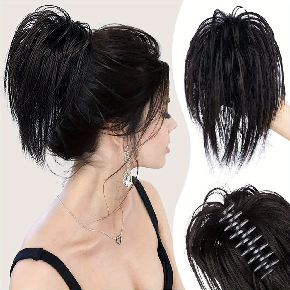 Messy Bun Hair Piece Claw Clip Hair Bun Wavy Curly Chignon Hair Bun For Women Extensions Tousled Updo Hair Buns Claw Clip Ponytail Hairpieces Hair Scr
