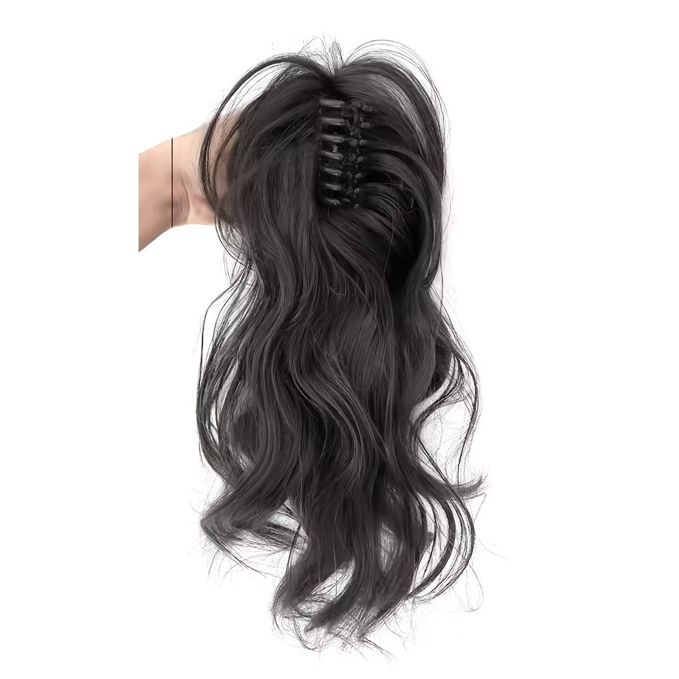 Unisex Multicoloured Claw Ponytail Long Curly Wavy Ponytail Extensions Synthetic Clip In Hair Extensions Natural Looking For Daily Use