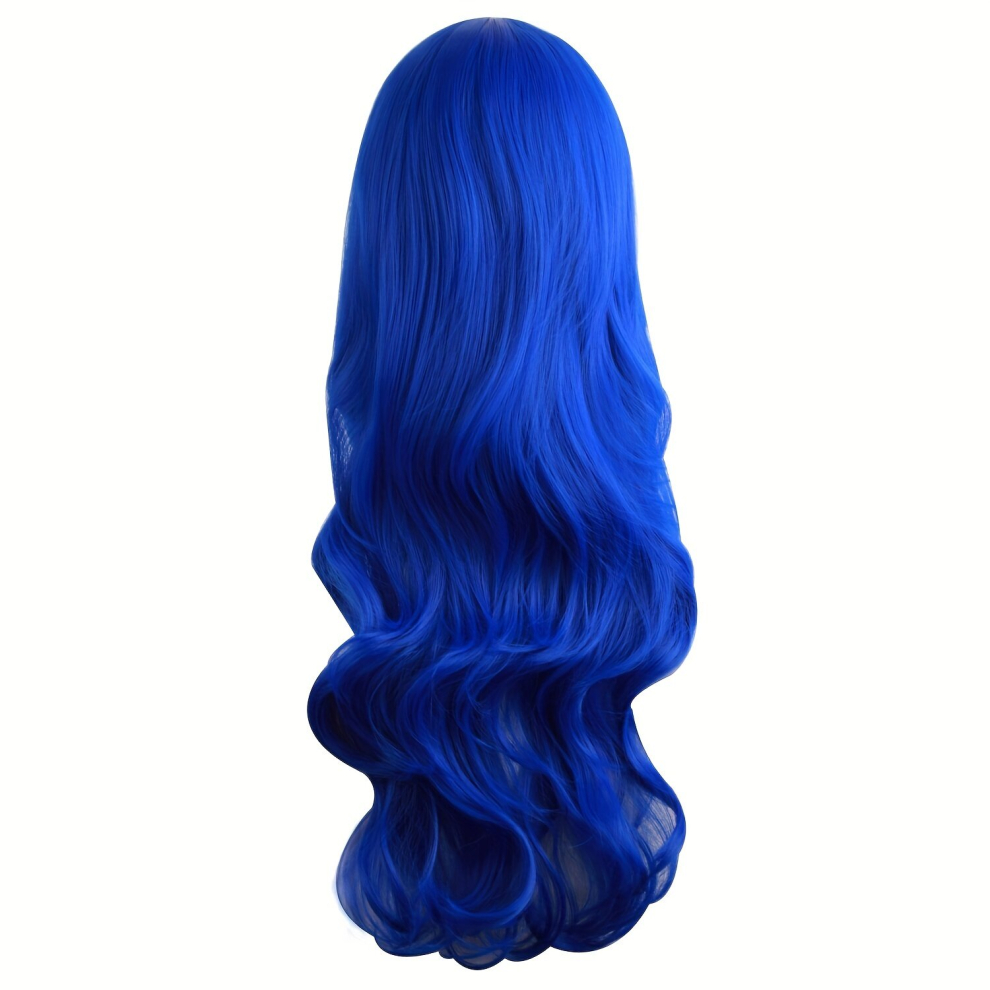 Unisex Multicoloured Costume Wigs Long Curly Synthetic Wig With Bangs Cosplay Wig For Halloween Cosplay Party 60