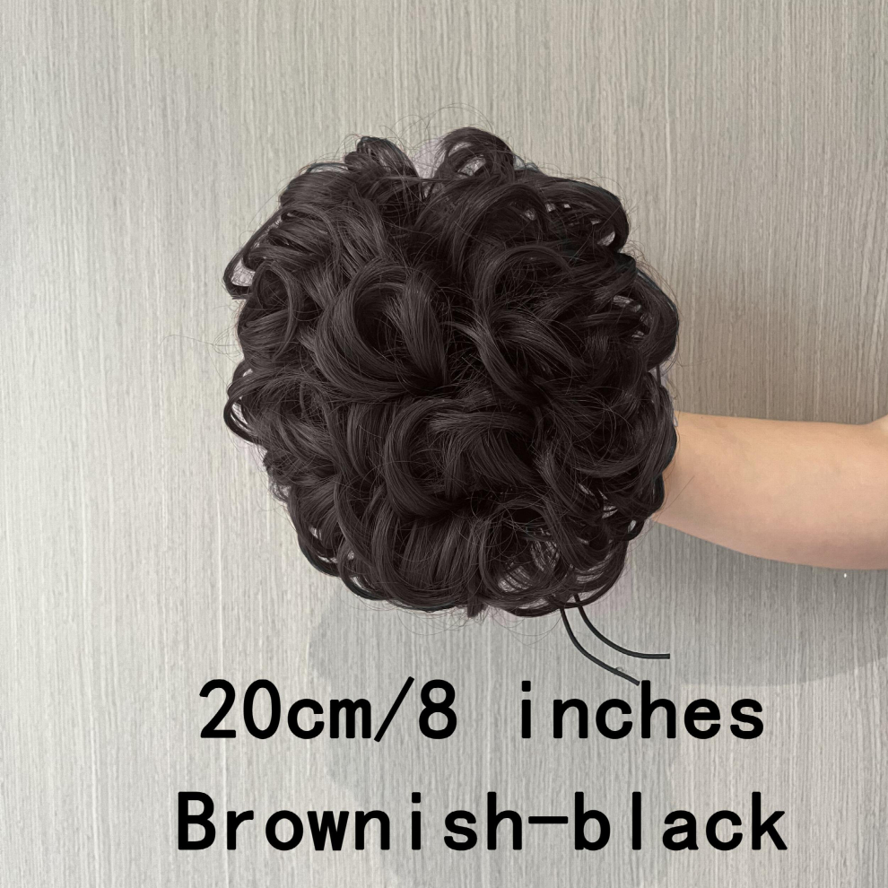 Drawstring Messy Donut Hair Buns Updo Chignon Synthetic Clip In Hair Extensions Natural Looking For Daily Use