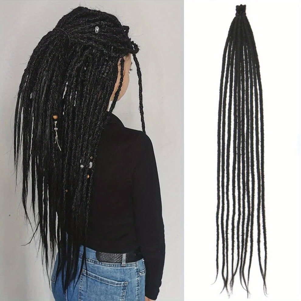 Unisex Multicoloured 10 Strands Dreadlock Braids Hair Pieces Synthetic Crochet Hair Extensions Dreads Reggage Locs Hair Extensions 60