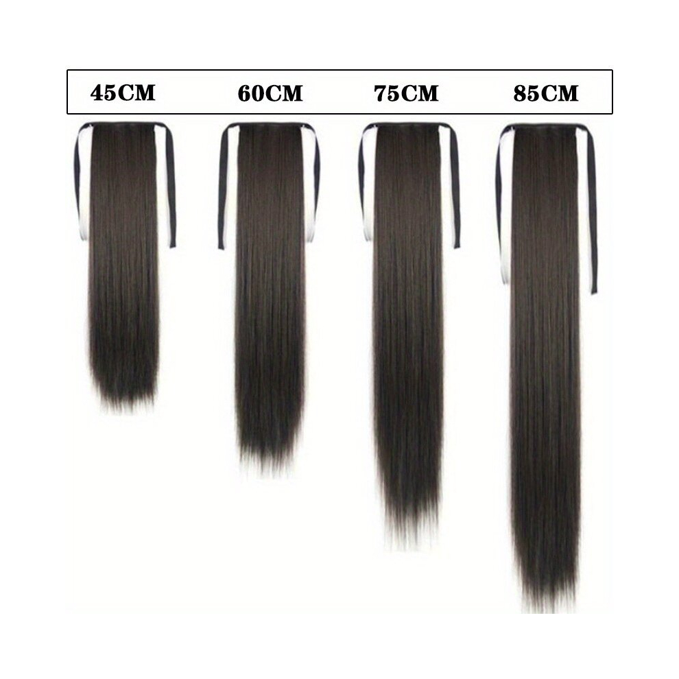 Ponytail With Hair Tie Wrapped Around Long Curly Wavy Ponytail Extensions Synthetic Clip In Hair Extensions Natural Looking For Daily Use