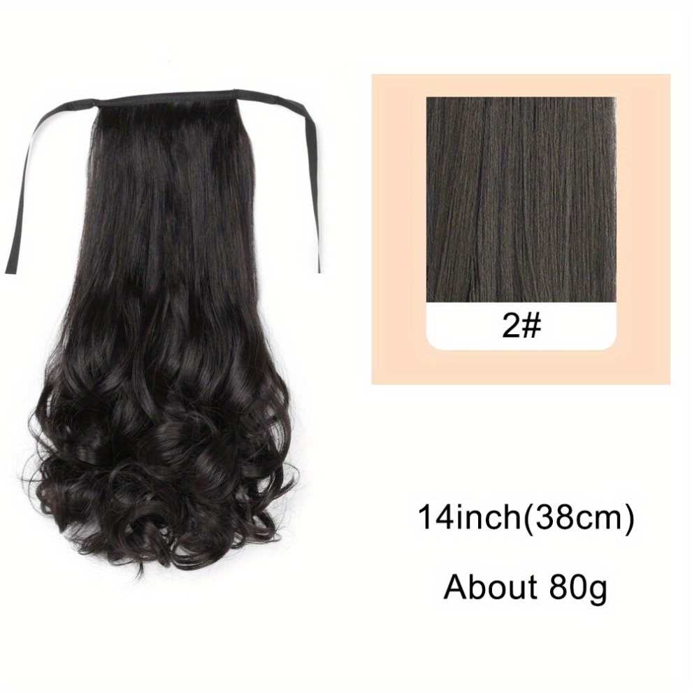 141822Short Curly Hair Clip In Hair Extensions Ponytail Natural Looking Curly Wavy Ponytail Hair