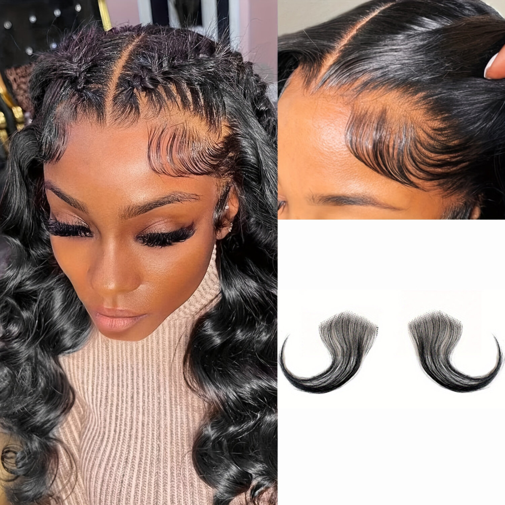 2pcs Human Hair Baby Hair Invisible Hairline Parallel Edge Lace Edges Hair HD Lace Baby Hair 15