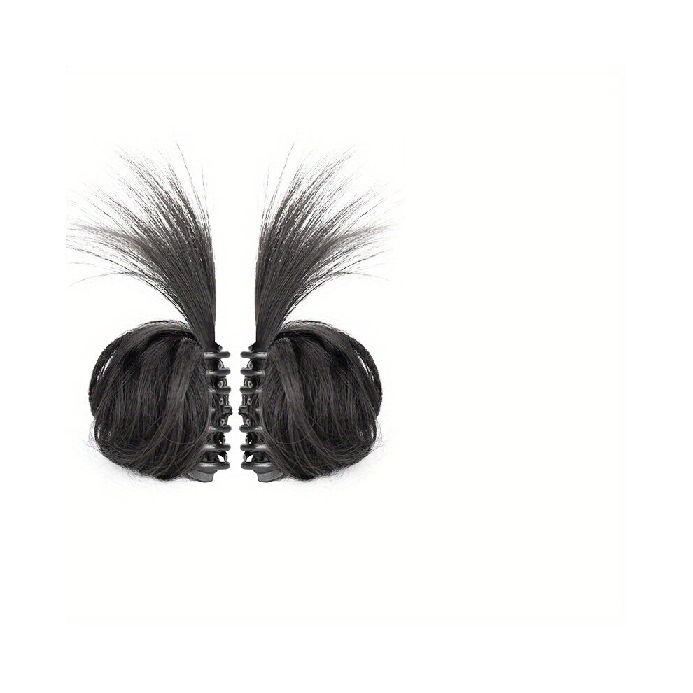 2PCS Hot Girl Chicken Feather Double Ball Head Wig Bag Ponytail Female Grabbing Clip Style Lazy Style Shuttlecock Hair Circle Natural Synthetic Wig Fo-image-OPC-PCN2NRH-NEW