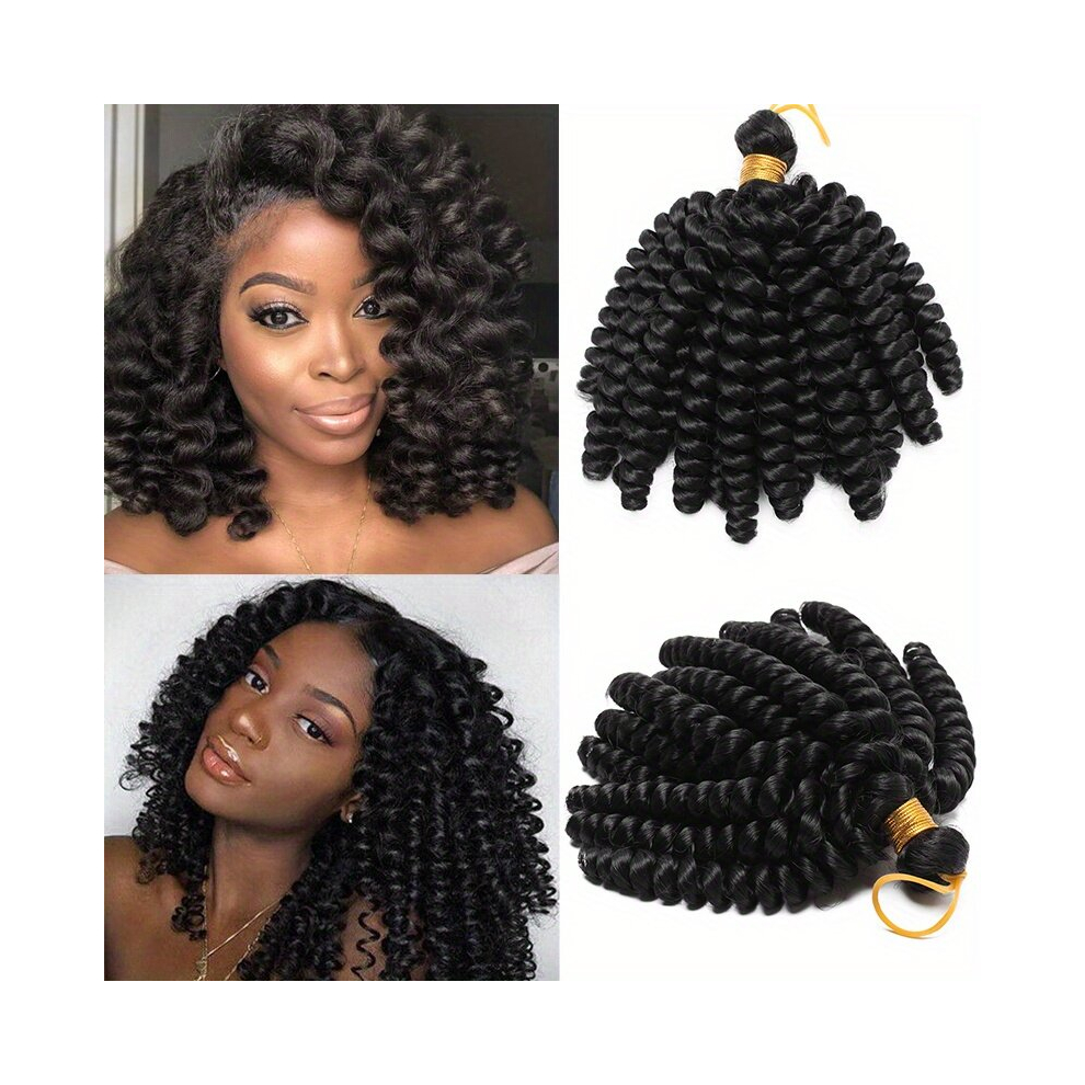 Unisex Multicoloured Jumpy Wand Crochet Hair Synthetic Hair Extensions 15 24 Cm Jamaican Bounce Braiding Hairpieces Ombre Spring Curl Twisting Hair Extensions