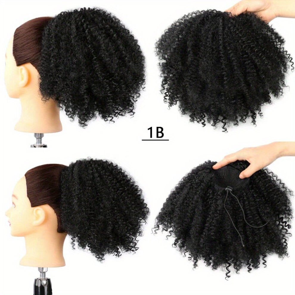 35 56 Cm Synthetic Drawstring Ponytail Extensions Afro Kinky Curly Ponytail Extensions For Women
