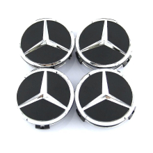 Black/silver Mercedes Benz Wheel Center Caps Hub Badges 60mm 4 Pcs For W202 W203 W204 W208 W210 W220 W221