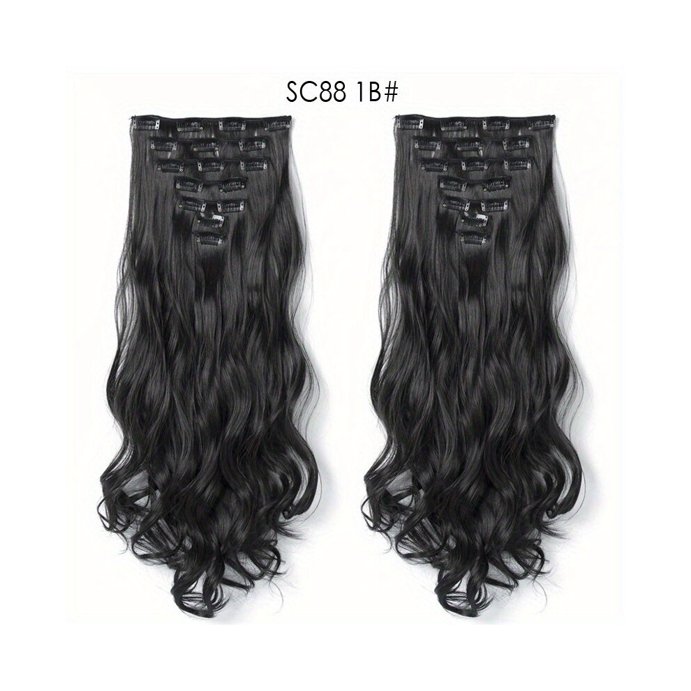 Unisex Multicoloured Clip In Hair Extensions For Women Wavy Hair Extensions With Brown Side Hair Clip Hair Extension
