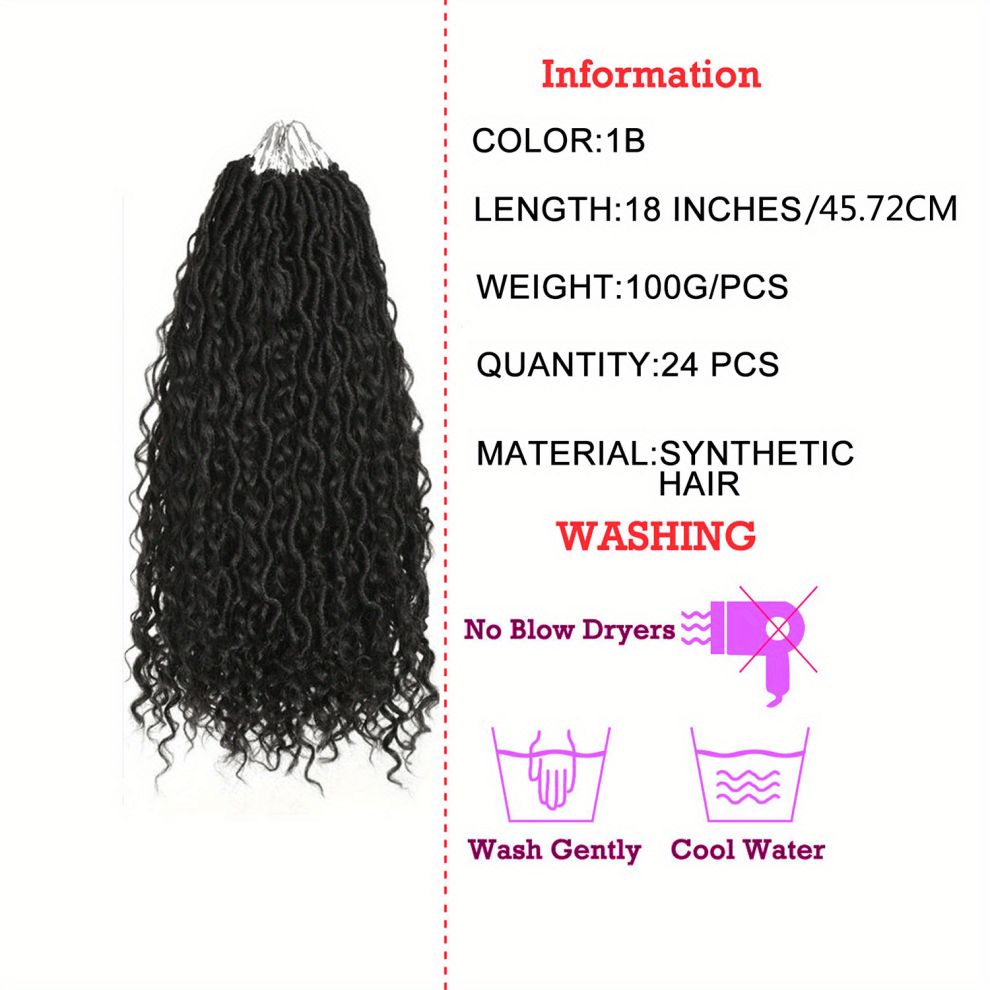 Unisex Multicoloured Goddess Locs Crochet Hair 45 72 Cm Wavy Curly Faux Locs Crochet Braids Goddess Braids Crochet Hair Goddess Curly Faux Locs Crochet Hair Curly Braiding