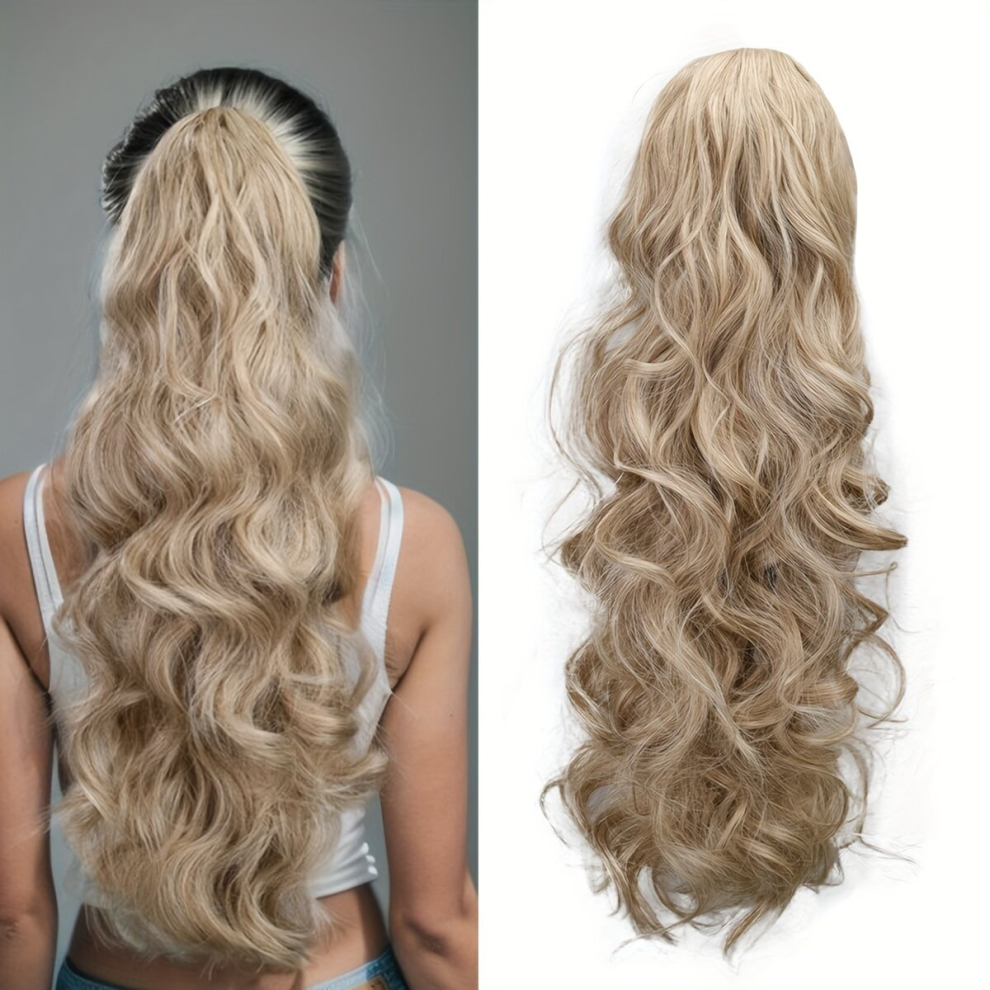 Drawstring Ponytail Long Wavy Ponytail Extensions Synthetic Clip In Hair Extensions Natural Looking For Daily Use