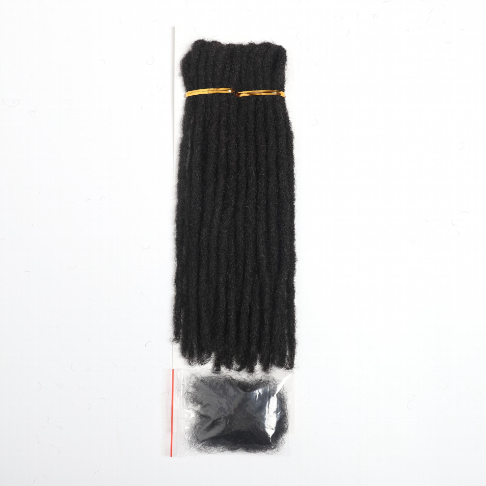 Unisex Black Double Ended Dreadlock Extensions 100 Human Hair Crochet Hair Reggae Hip Hop Style 8 14Inches Diameter 0 10 Strands