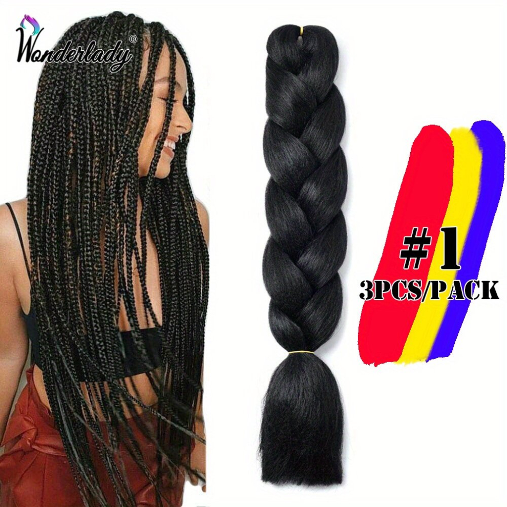 3 Packs Jumbo Long Braiding Hair Extensions 60 96 Cm Synthetic Crochet Braids Extensions For Women