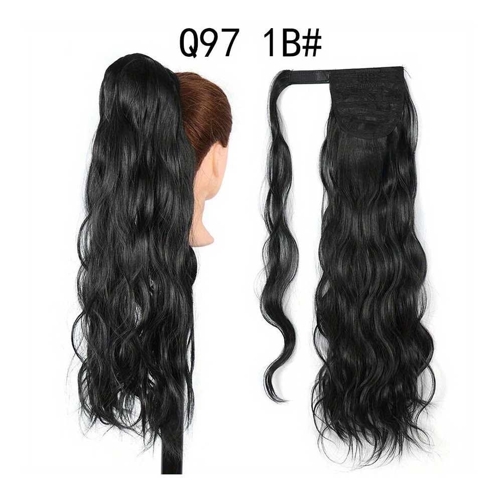 Invisible Hook and loop Fastener Curly Ponytail Synthetic Hair Big Waves Natural Traceless Wig Hair Piece Curly Ponytail 60 120g