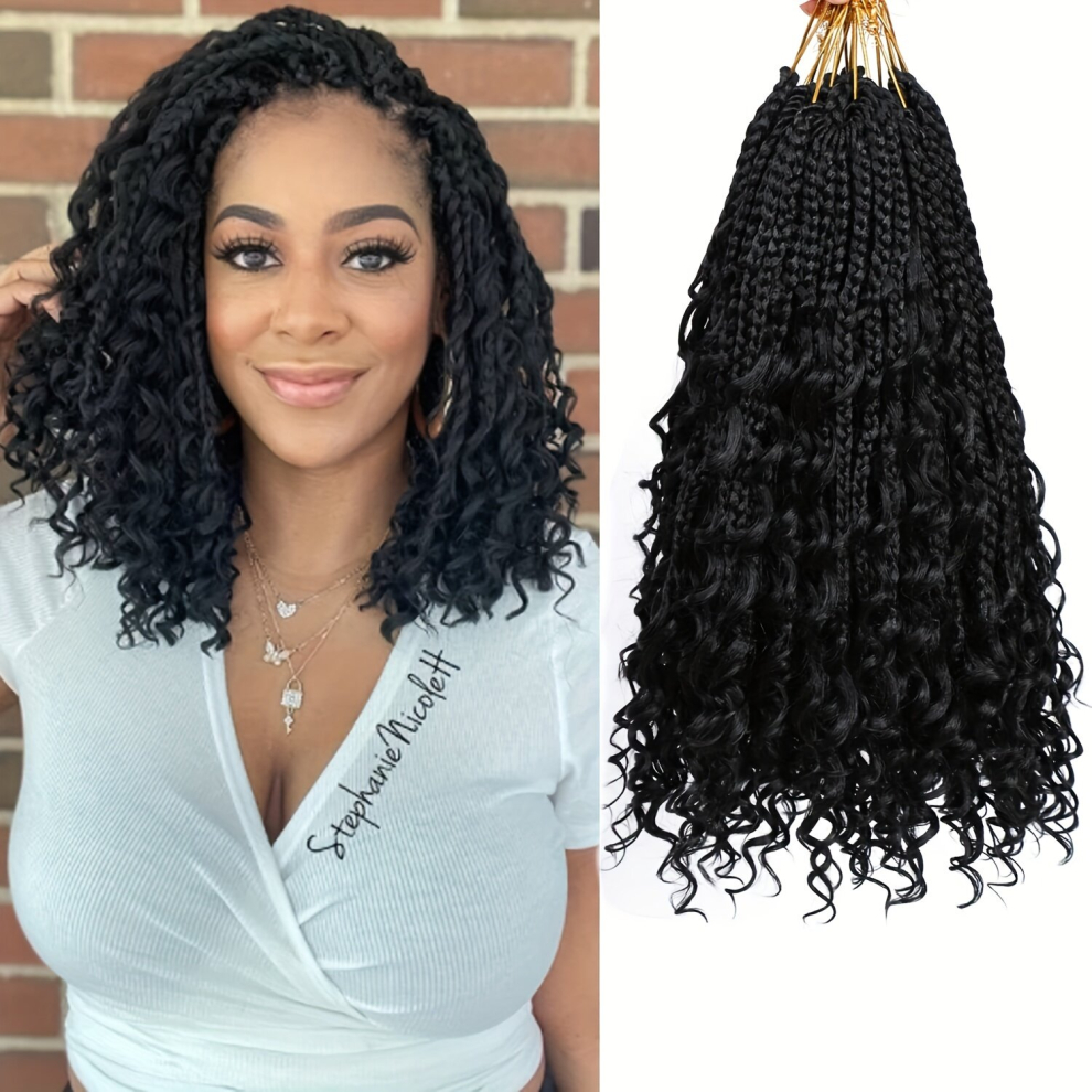 Unisex Multicoloured Goddess Box Braids Crochet Hair 35 1 Pack Bohomian Crochet Box Braids Curly Ends Pre Looped Box Braids Crochet Hair Crochet Box Braids Boho Box Braids