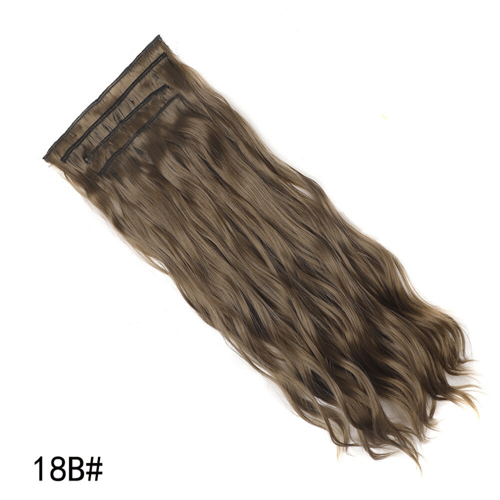 Unisex Multicoloured 4Pcs Water Wavy Clip In Hair Extensions Full Head Synthetic Hairpieces For Women Long Wavy Thick Natural Hair Extensions