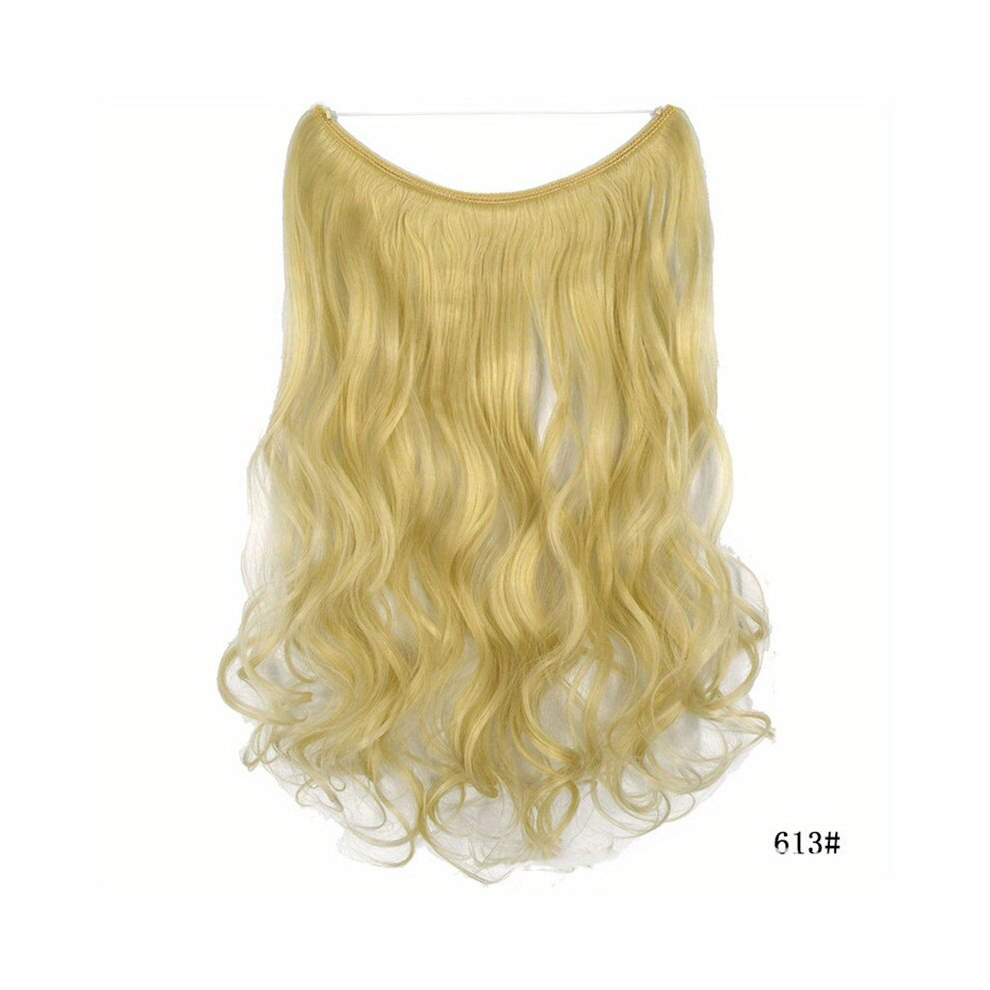 Unisex Multicoloured Synthetic Long Wavy Hair Extensions With Secret Fish Line Natural Looking Hairpieces For Women Girls