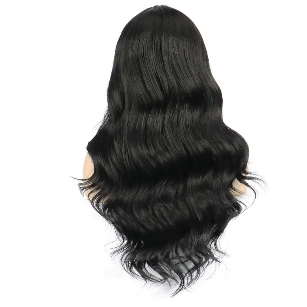 Unisex Black Long Wavy Synthetic Hair Wig Female Cosplay Wigs For Women Ombre Brown Halloween Party