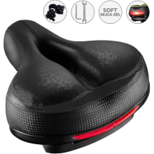 (Black) Bike Seat, Most Comfortable Bicycle Seat Dual Shock Absorbing Memory Foam Waterproof Bicycle Saddle Bike Seat Replacement With Refective Tape