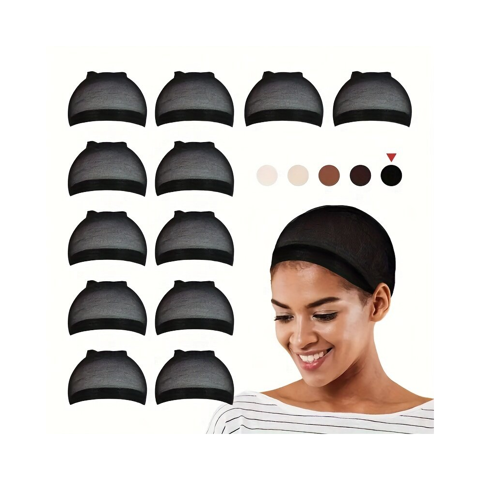 Wig Caps For Lace Front Wig 12 Pcs Nylon Wig Caps For Making Wig Stretchy Stocking Wig Caps For Women