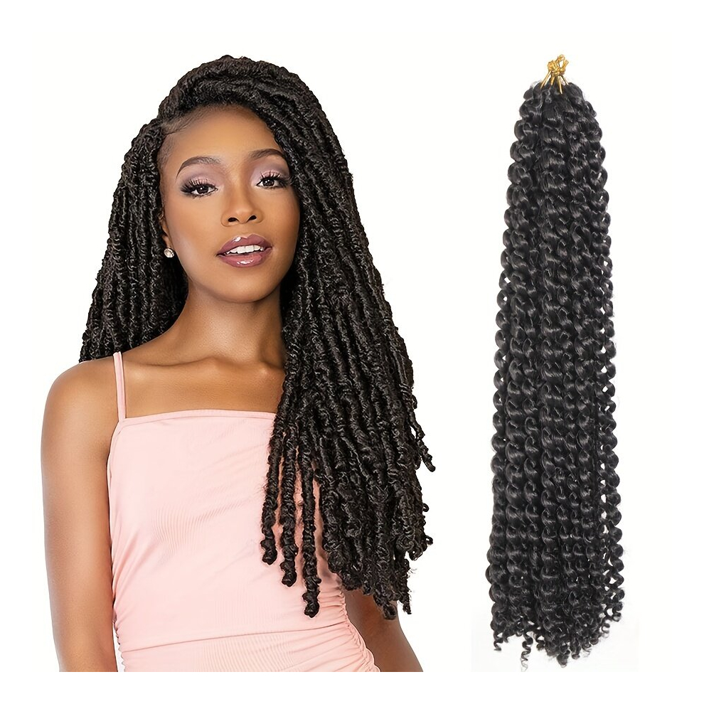 Unisex Multicoloured 1 Pack 3 Pack Passion Hair Crochet Braids 45 72 Cm Synthetic Braiding Hair Extension Bohemian Wave Crochet Hair Extension 1B For Women