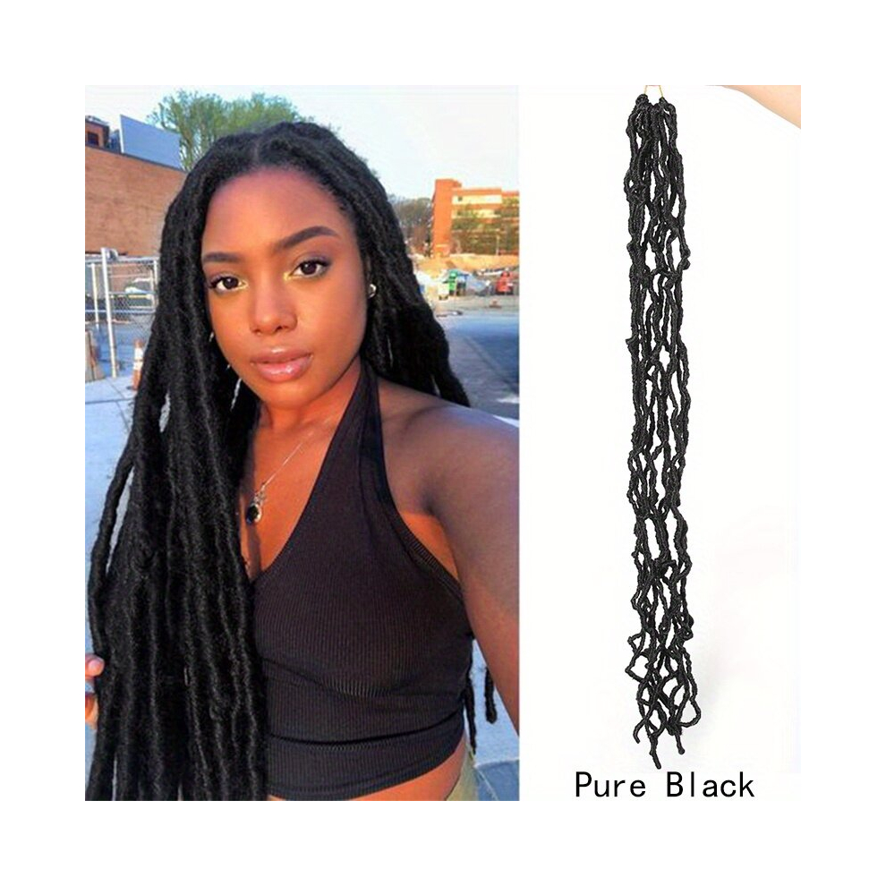 Unisex Black Faux Locs Crochet Hair Dreadlocks Dreads Braids Hair Pieces Synthetic Crochet Hair Extensions