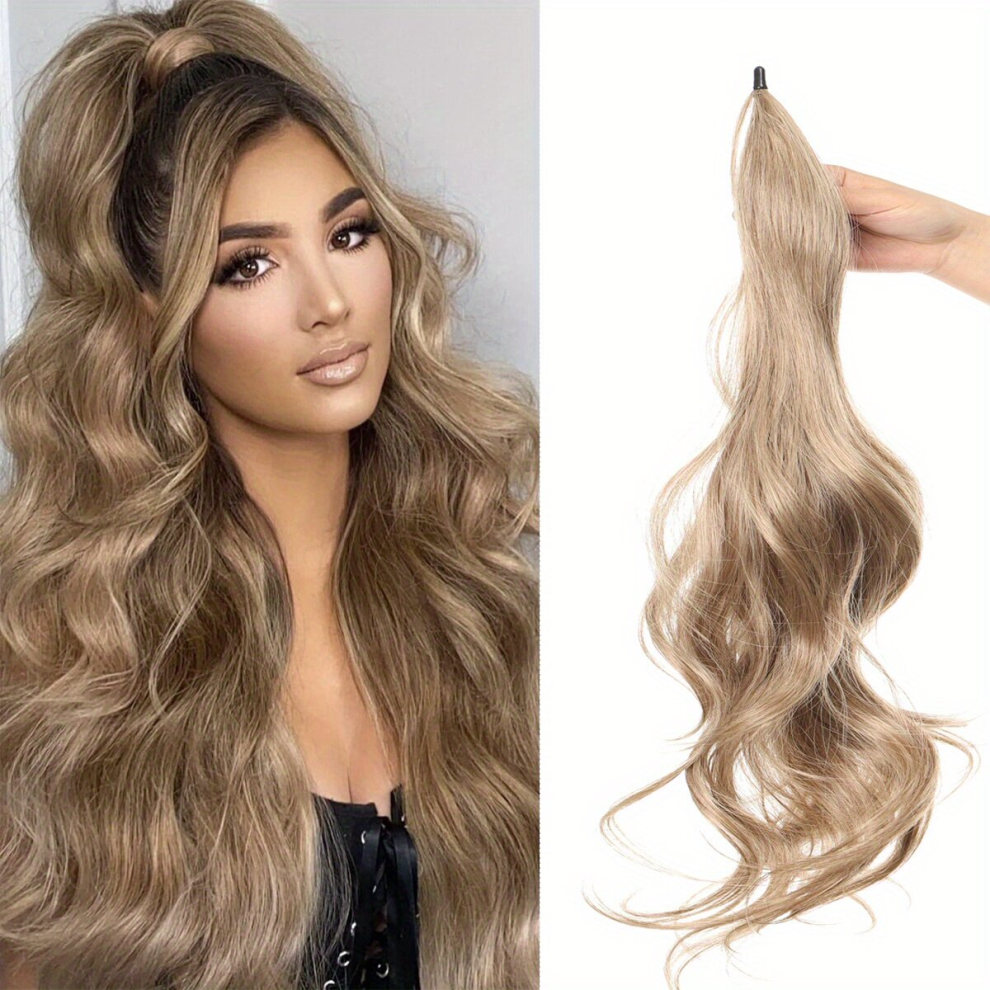 Flexible Wrap Around Ponytail Extensions 81 28 Cm Long Curly Wavy Ponytail Extensions Synthetic Ponytails Hairpiece For Women