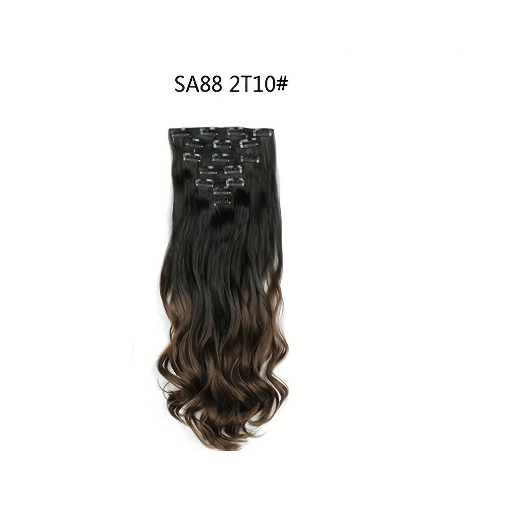 Clip In Hair Extensions 7 PCS Full Head 55 88 Cm Curly Wave Synthetic Clip Hair Piece Wavy Hairpiece For Women Girls