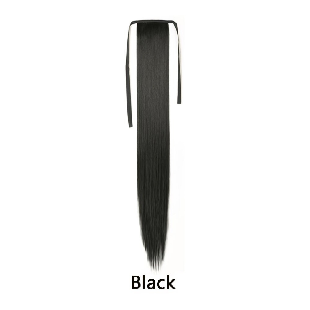 Ponytail With Hair Tie Wrapped Around Long Curly Wavy Ponytail Extensions Synthetic Clip In Hair Extensions Natural Looking For Daily Use