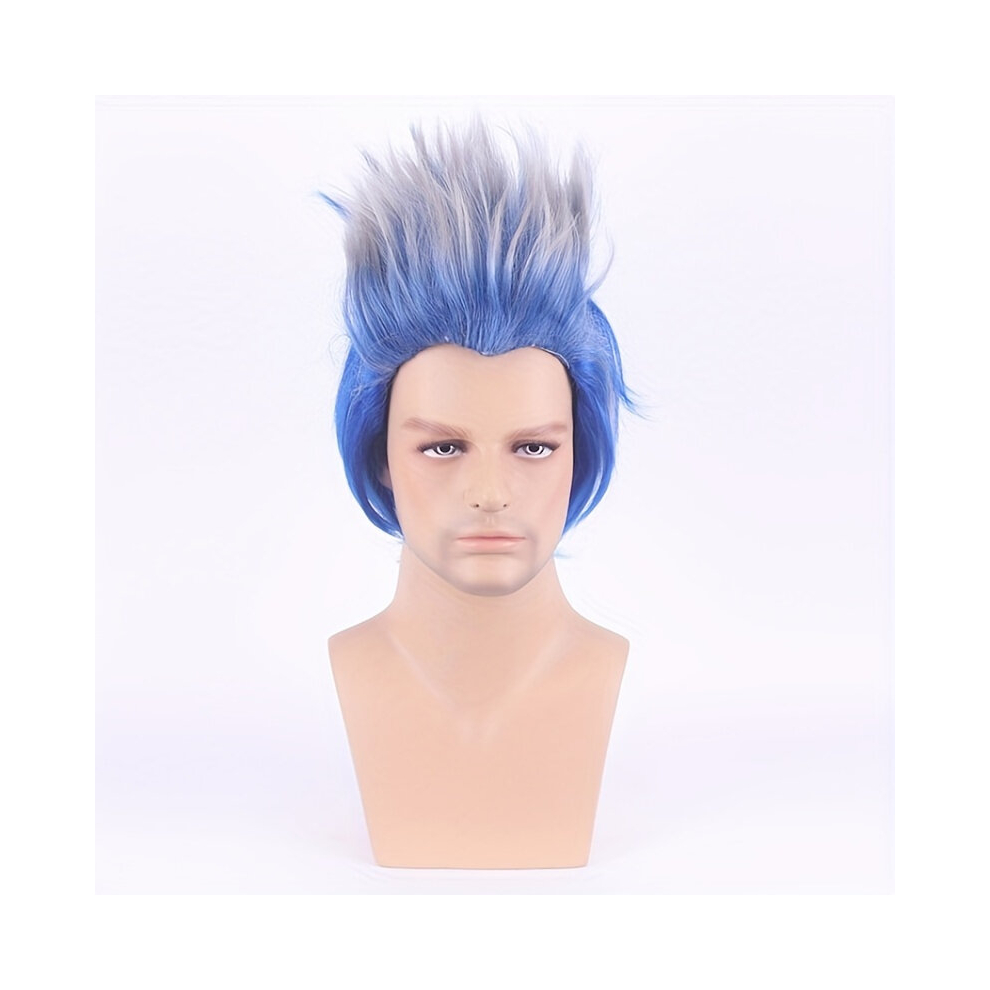 Unisex Blue Costume Wigs Short Straight Wig Synthetic Wig Movie Cosplay Wig For Halloween Cosplay Party