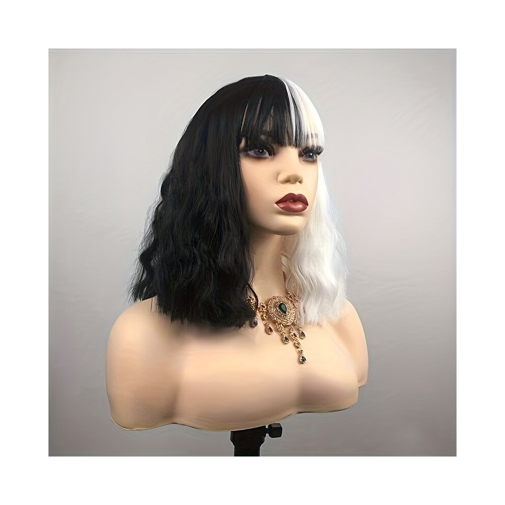 Gorgeous Two Tone Cosplay Wig Half Half Perfect For Anime Costumes And Halloween