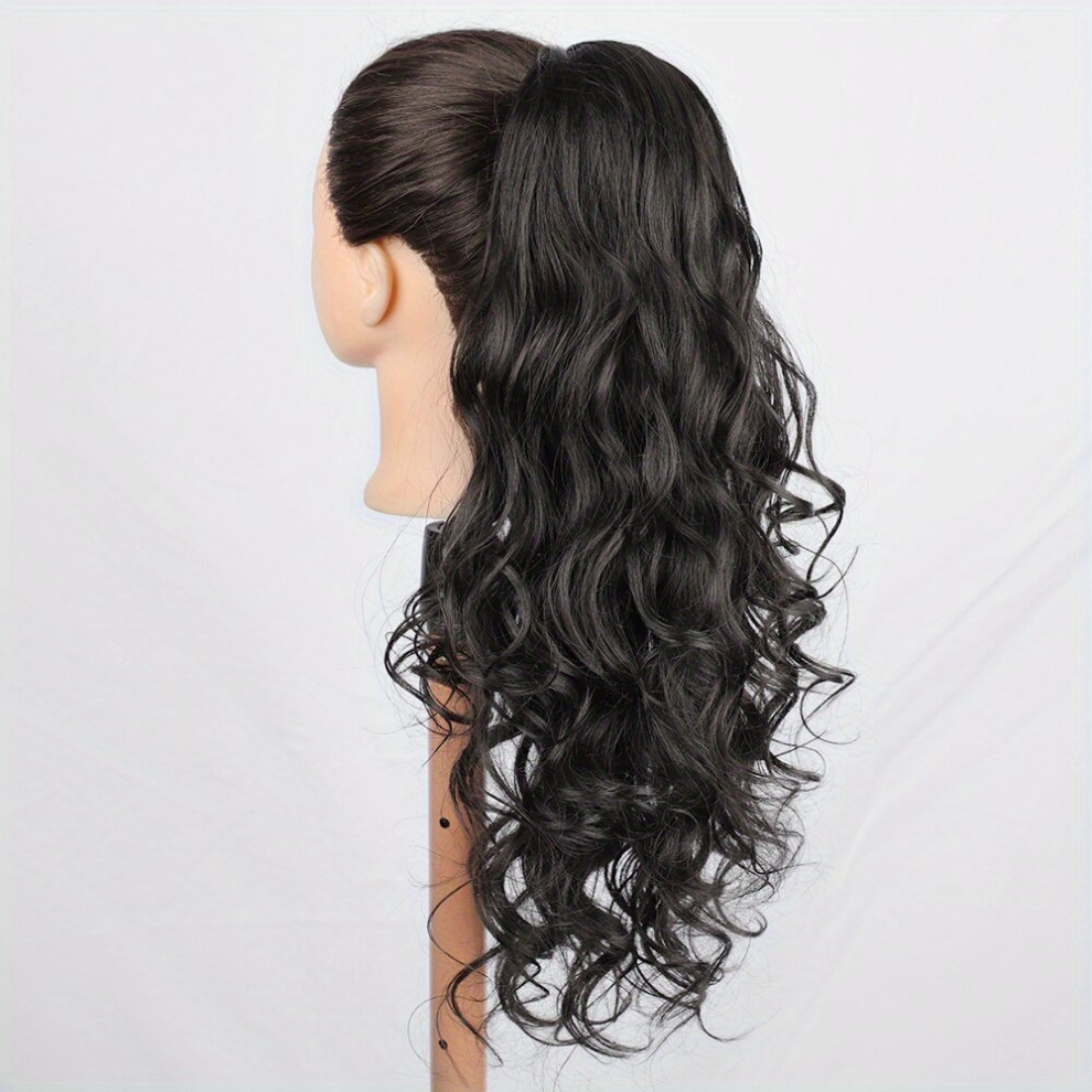 Drawstring Ponytail Extension Hair Pieces For Women 45 72 Cm Wavy Golden Hair Extensions Daily Fluffy Heat Resistant Synthetic Hairpieces Ponytail For