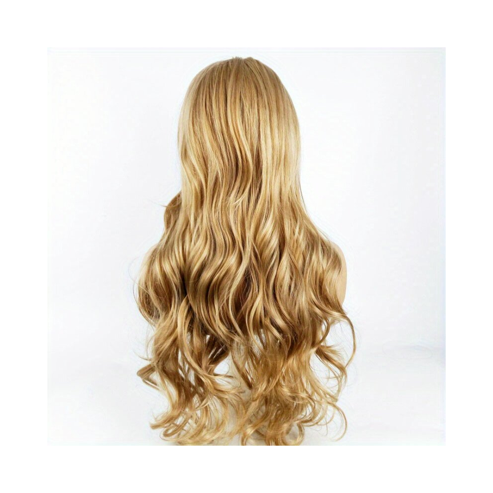 Ombre 66 04 Cm Long Body Wave Hair Wig Middle Part Wavy Wig For Women Synthetic Fiber Wavy Wig For Daily Party Use