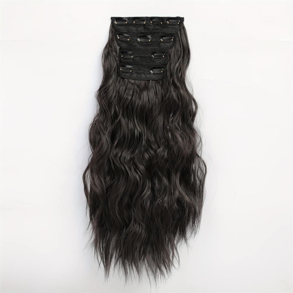 Unisex Multicoloured Long Wavy Hair Pieces Synthetic Clip In Hair Extensions Natural Looking For Daily Use