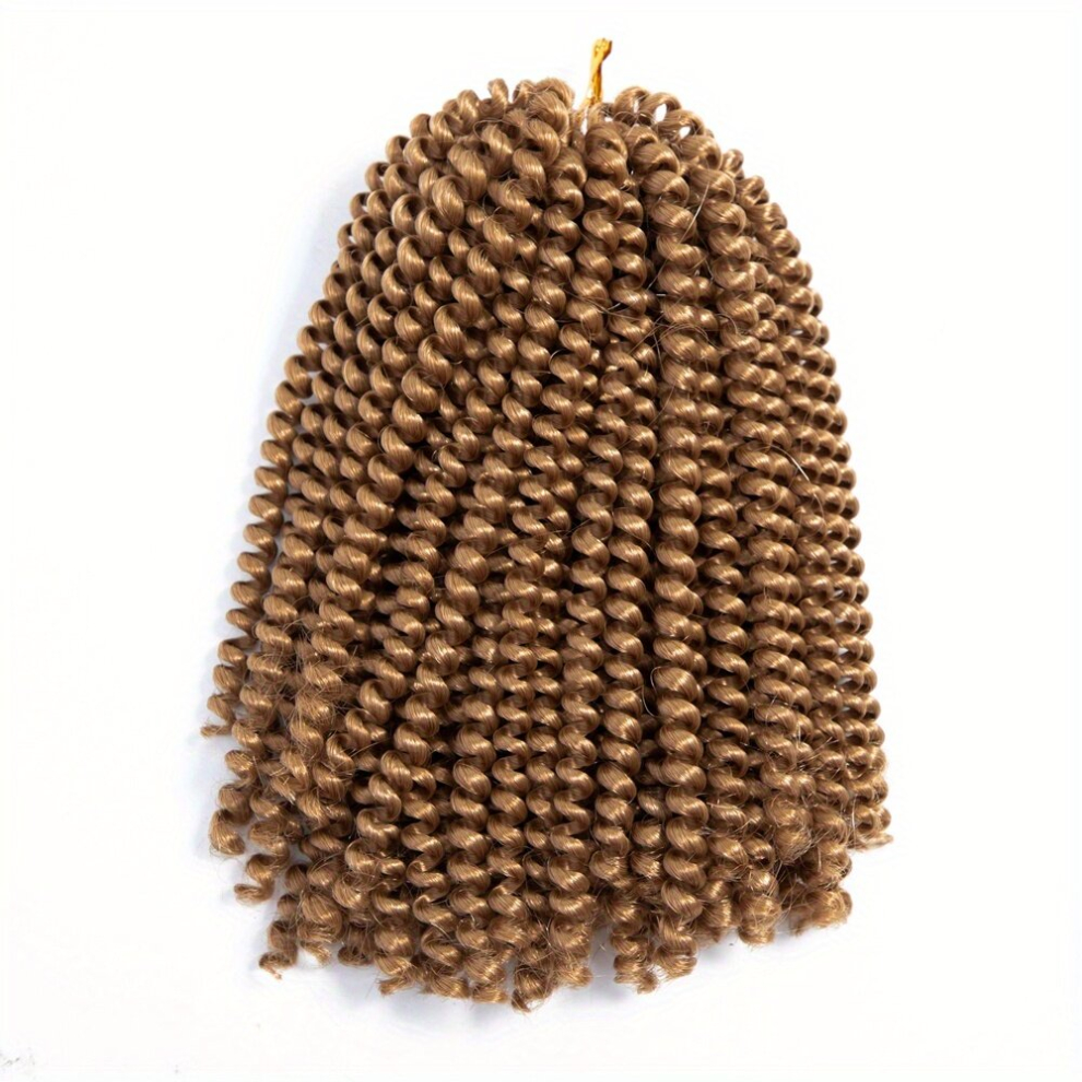 Unisex Multicoloured 1Pcs Spring Twist Crochet Braiding Hair Extensions Bomb Twist Curly Braids Extensions For Women Synthetic Fluffy Hair Extensions