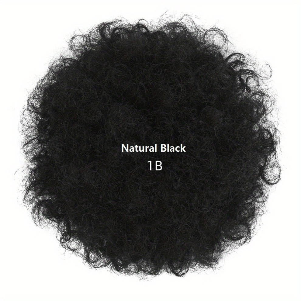 Afro Puff Drawstring Ponytail Extensions Kinky Curly Hair Bun Synthetic Short Hair Extensions Hairpieces Updo Hair Clip On Kinky Drawstring Curly Pony