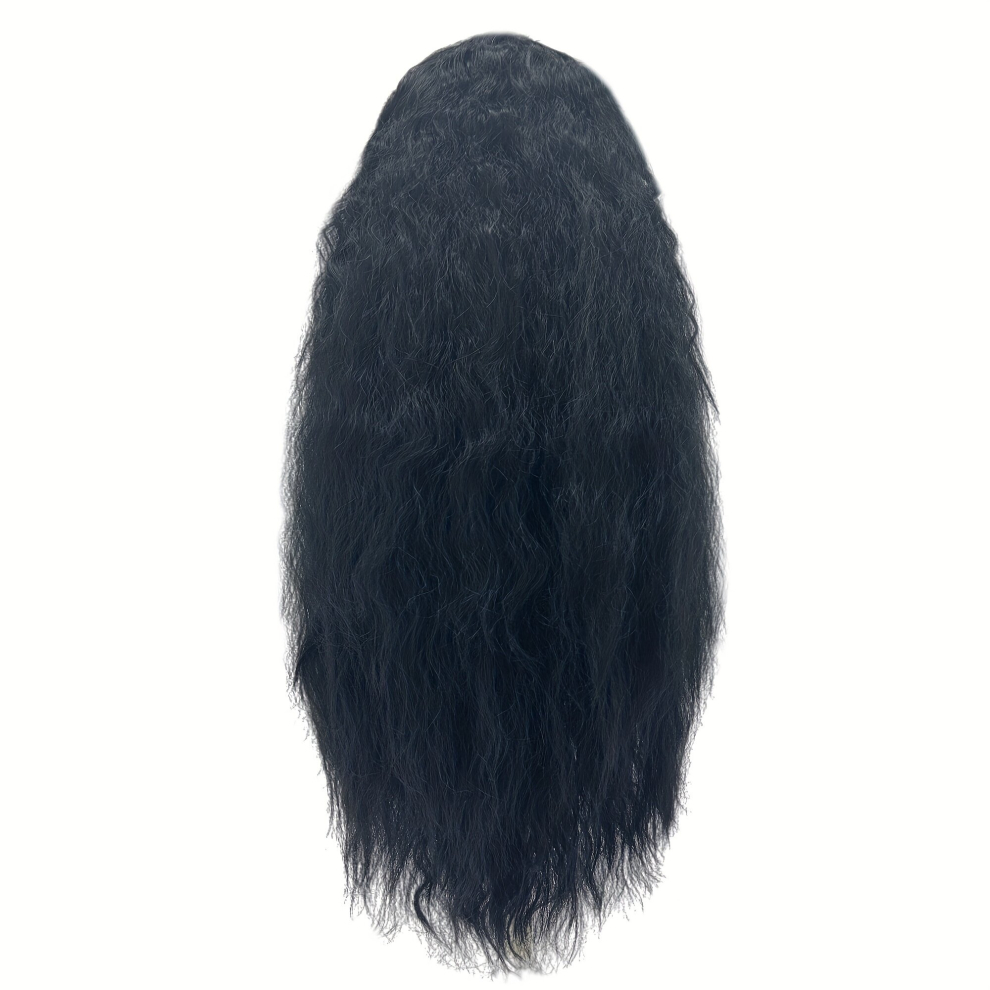 Unisex Black Long Curly Wavy Wig Synthetic Wig Beginners Friendly Heat Resistant Natural Looking For Daily Use