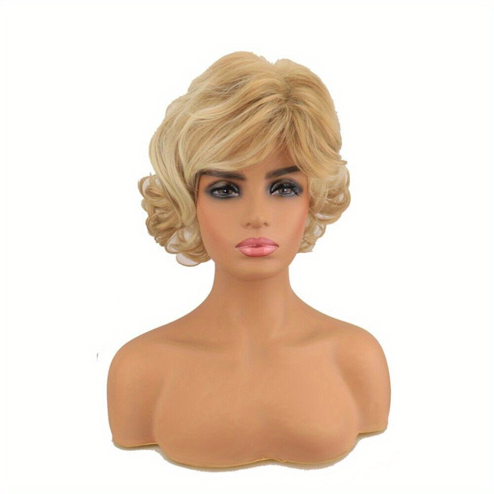 Unisex Multicoloured Short Straight Pixie Cut Wig With Bangs Synthetic Wig Beginners Friendly Heat Resistant