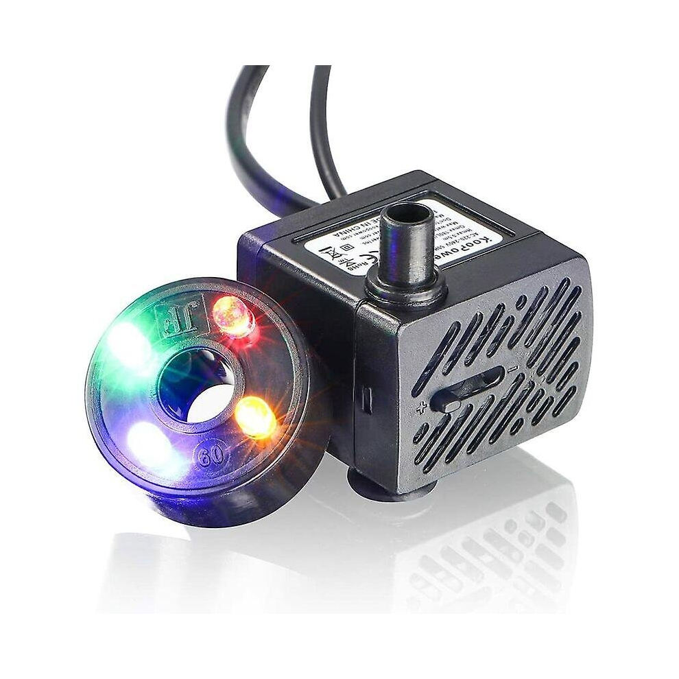 Mini Water Pump With Led, 180l/h, 3.5w, Small Aquarium, Garden, Well, Garden Pond, Water Fountain Pump