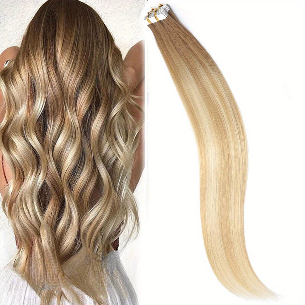 20pcs Ombre Tape In Straight Hair Extensions Human Hair Tape In Extensions Seamless Straight Tape In Human Hair Skin Weft