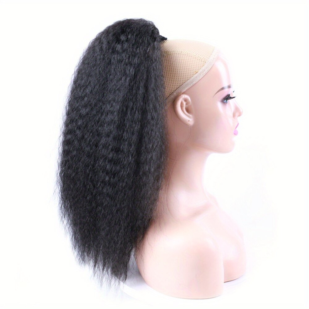 Kinky Curly Synthetic Ponytail Extensions for Women Afro Hair Style with Puffy Hair