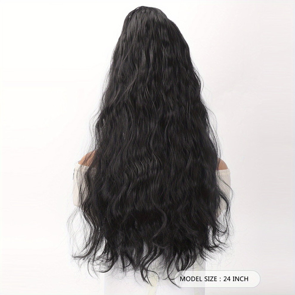 Claw Clip Ponytail Water Wavy Ponytail Long Hair Wavy Curls